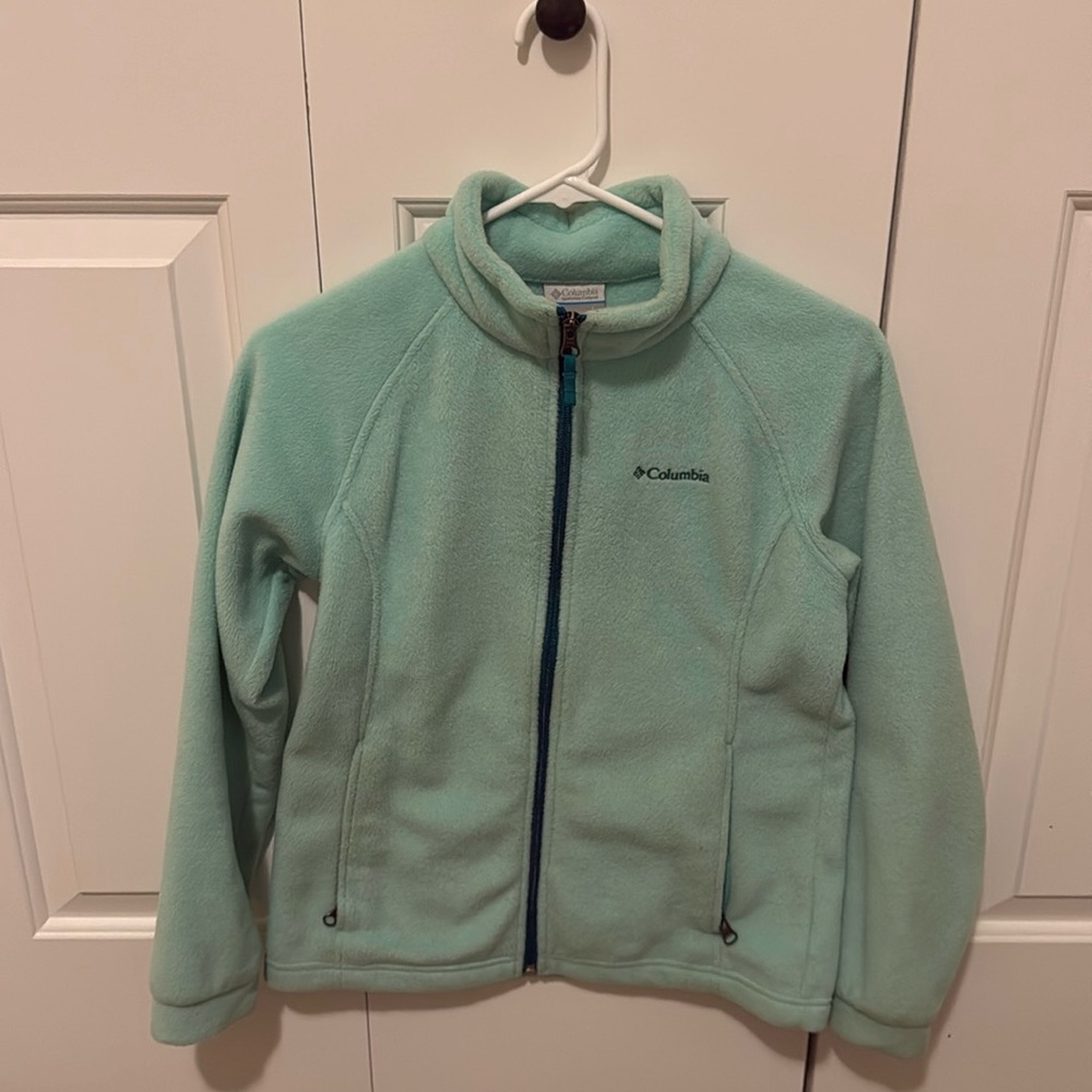 Columbia girls fleece jacket. Size large. Mint color.